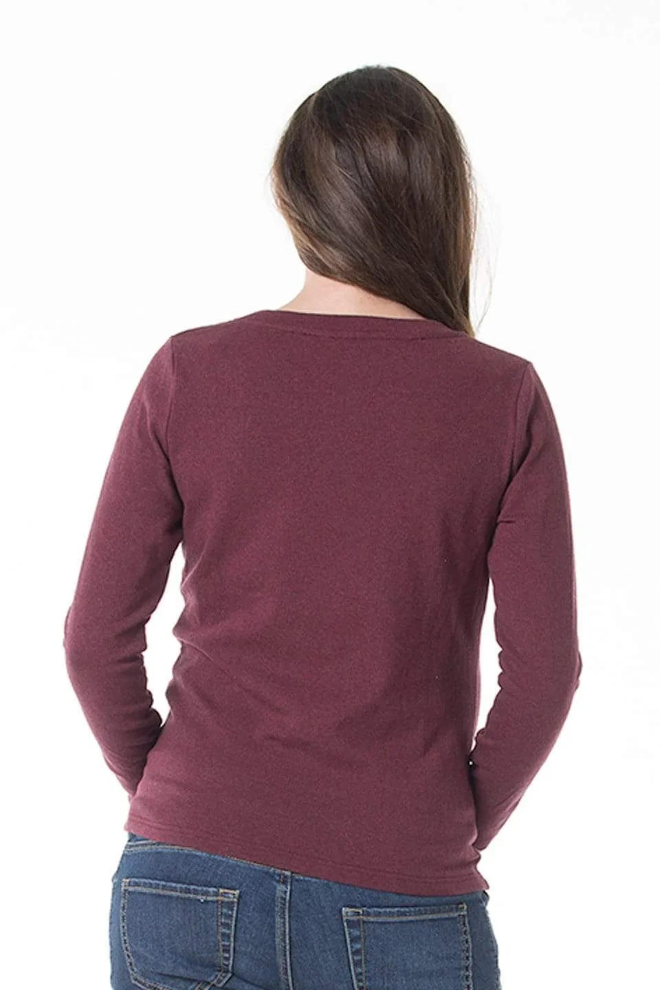 Clove Zipper Nursing Top Maroon