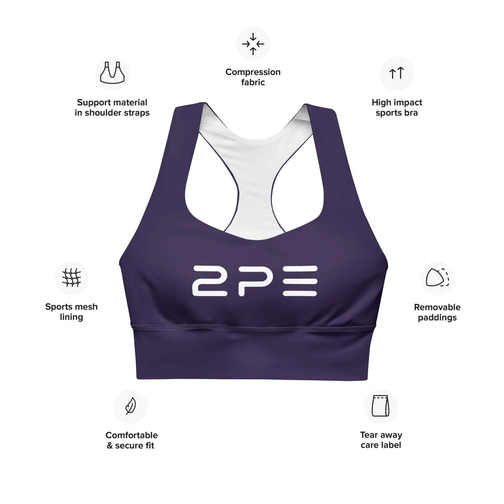 Compression sports bra - Purple