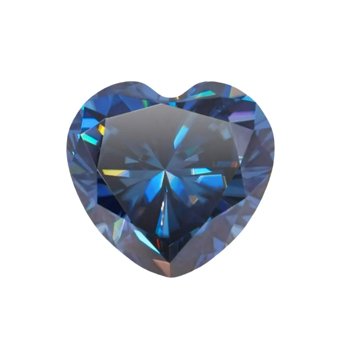 Deep Blue Heart Cut Moissanite Stones