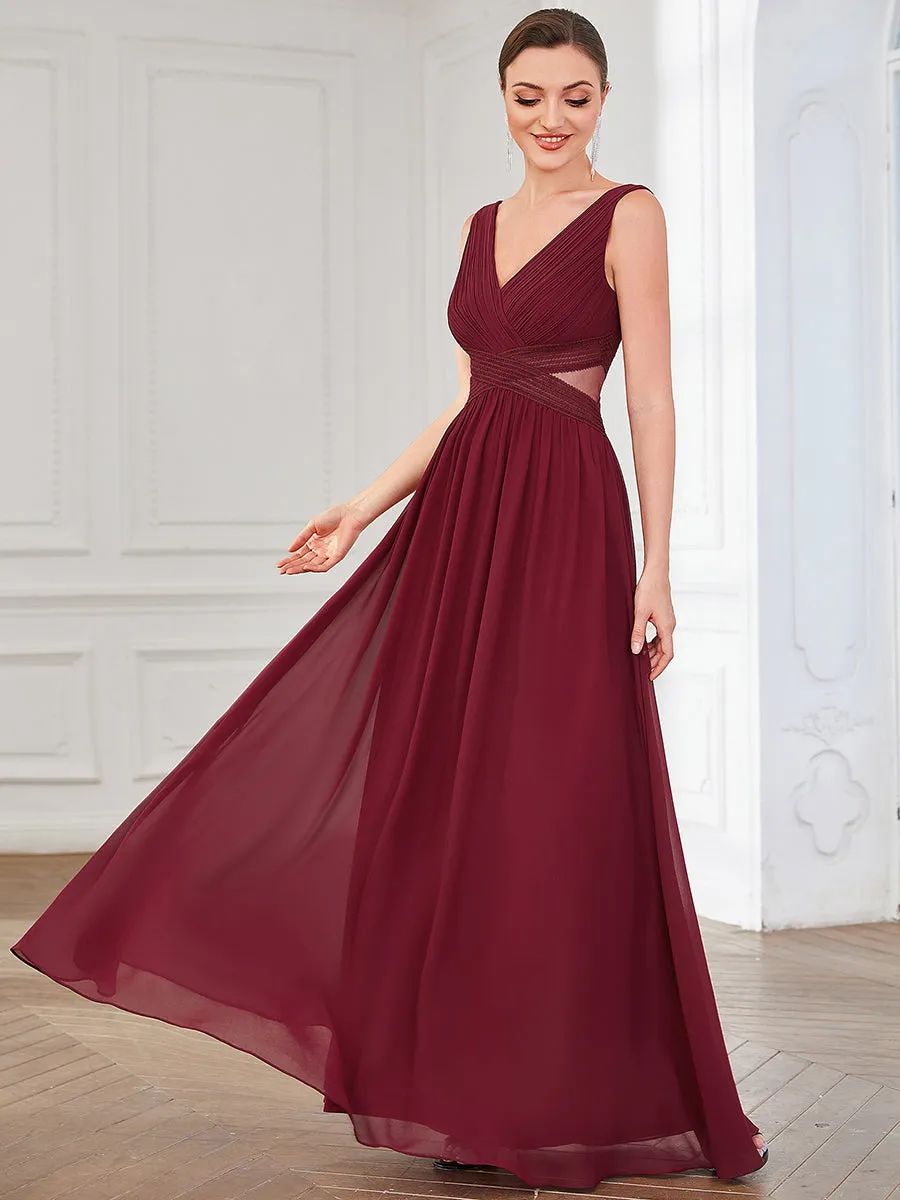 Deep V Neck A Line Strapless Hollow Out Wholesale Evening Dresses