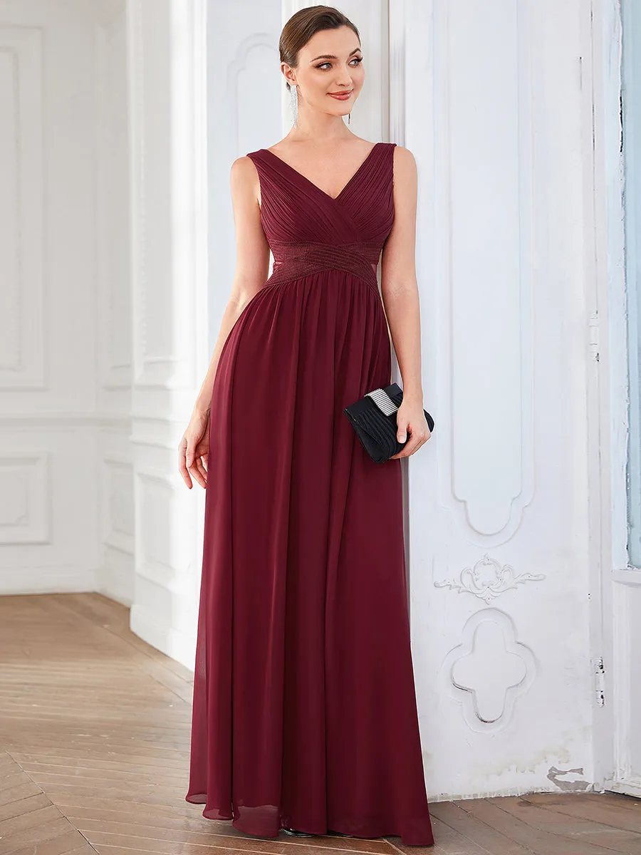 Deep V Neck A Line Strapless Hollow Out Wholesale Evening Dresses