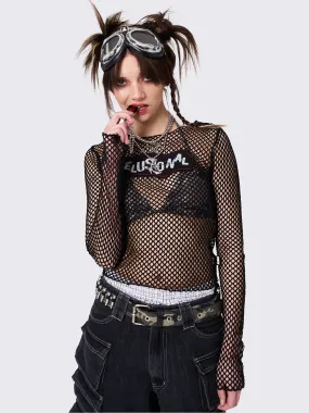 Delusional Fishnet Long Sleeve Top