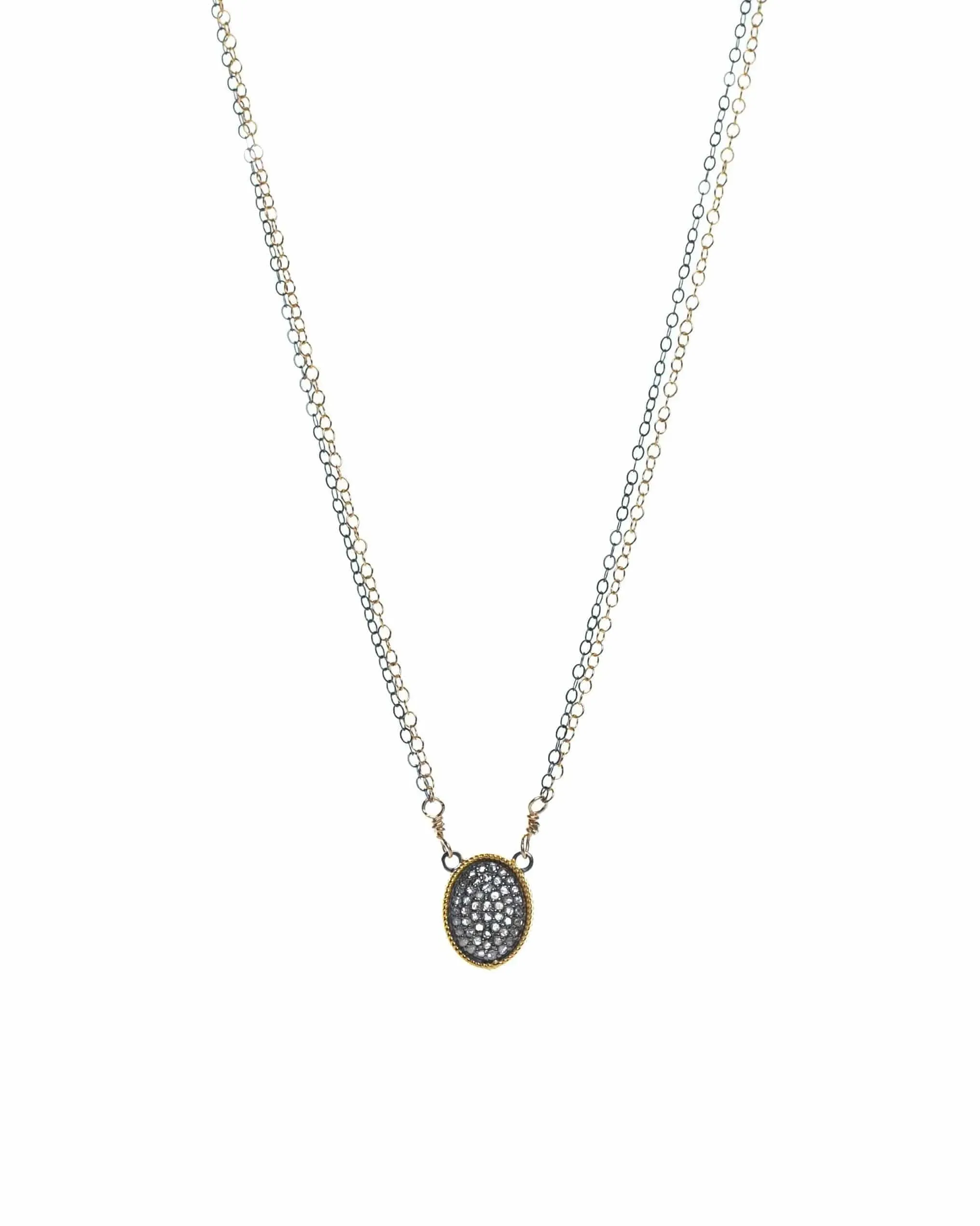 Diamond Pave Oval Necklace