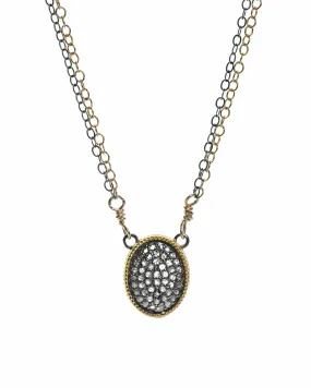 Diamond Pave Oval Necklace