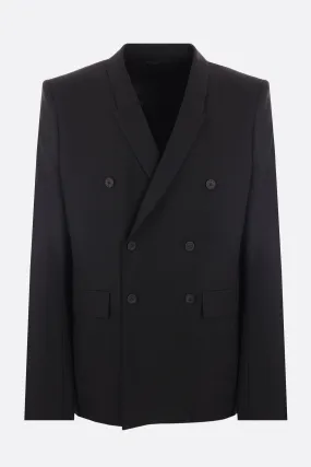 double-breasted stretch wool jacket