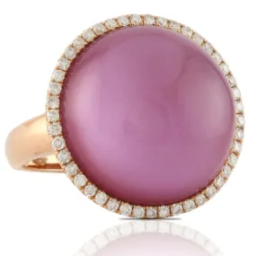 Doves Viola Amethyst & Diamond 18K Rose Gold Ring