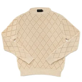 Ecru Crochet Crewneck