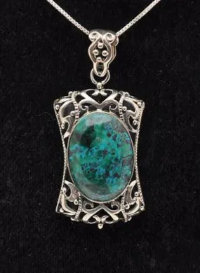 Eilat Stone Set Pendant in 925 Sterling Silver #1