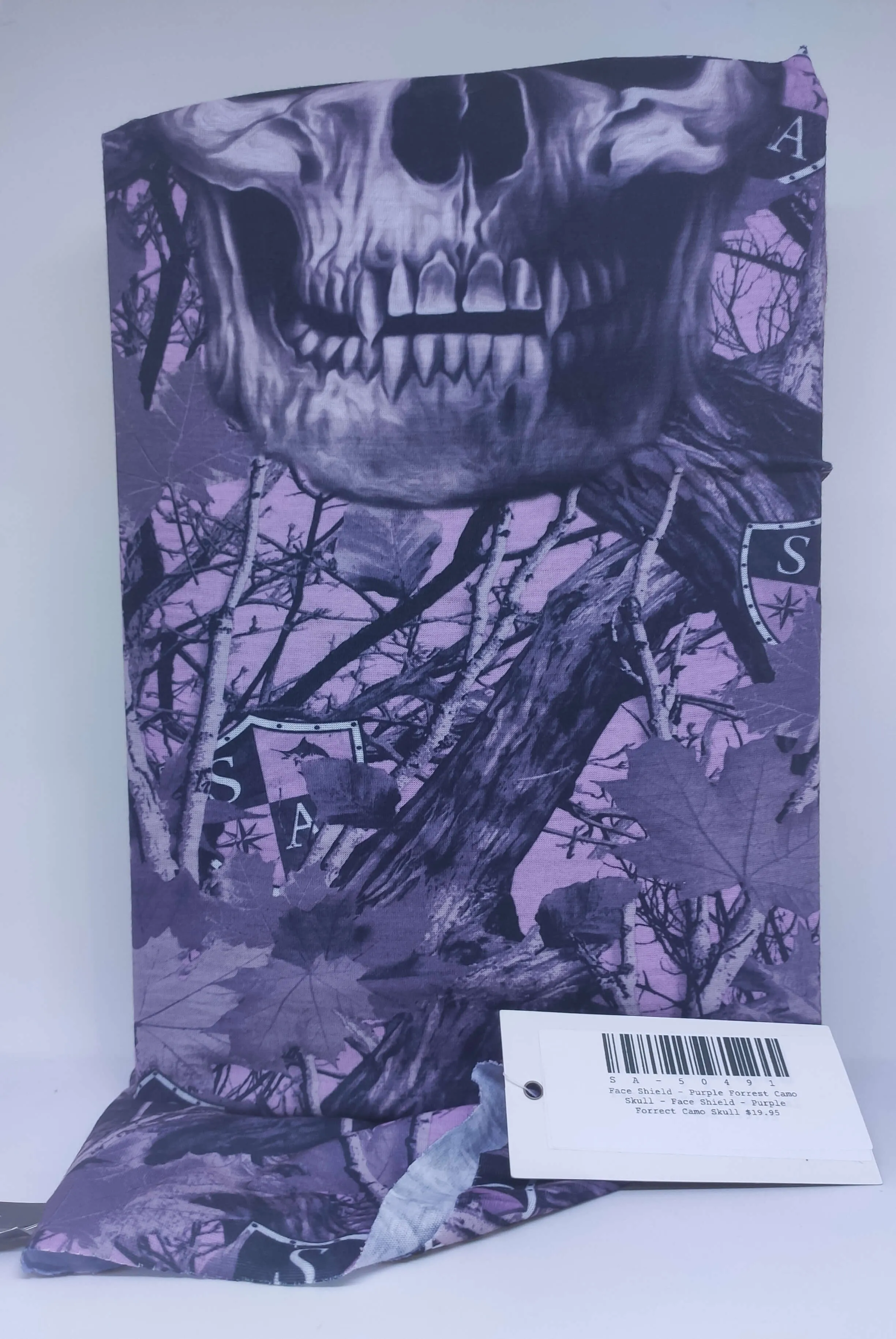 Face Shield - Purple Forrest Camo Skull