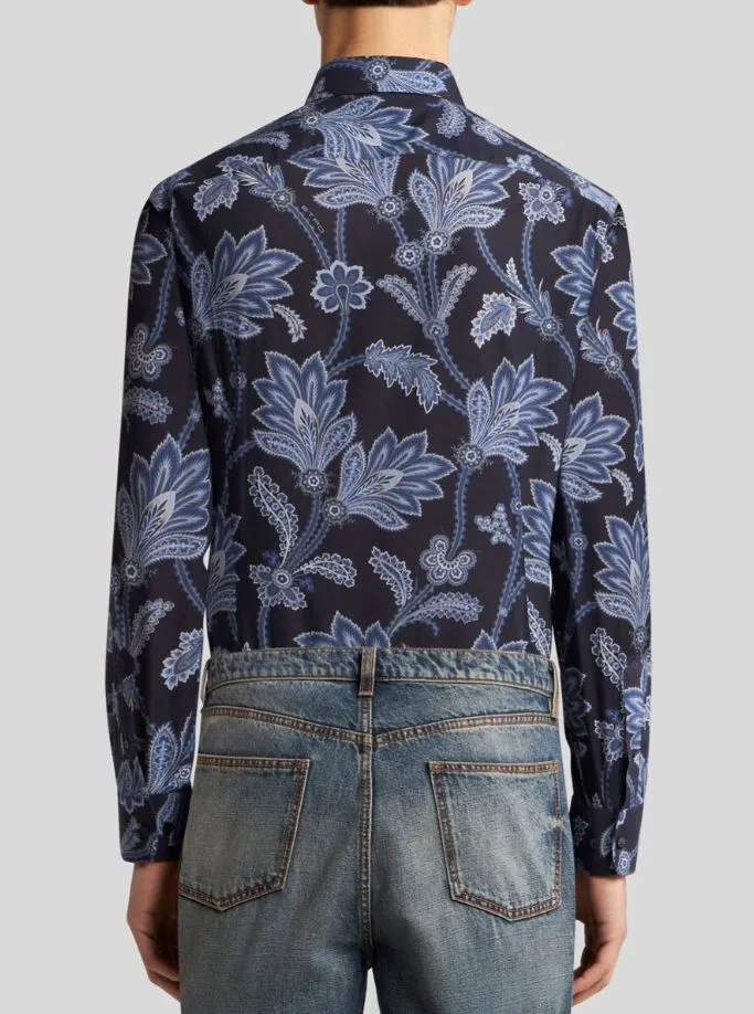 Floral Print Shirt | Navy Mix