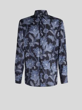 Floral Print Shirt | Navy Mix