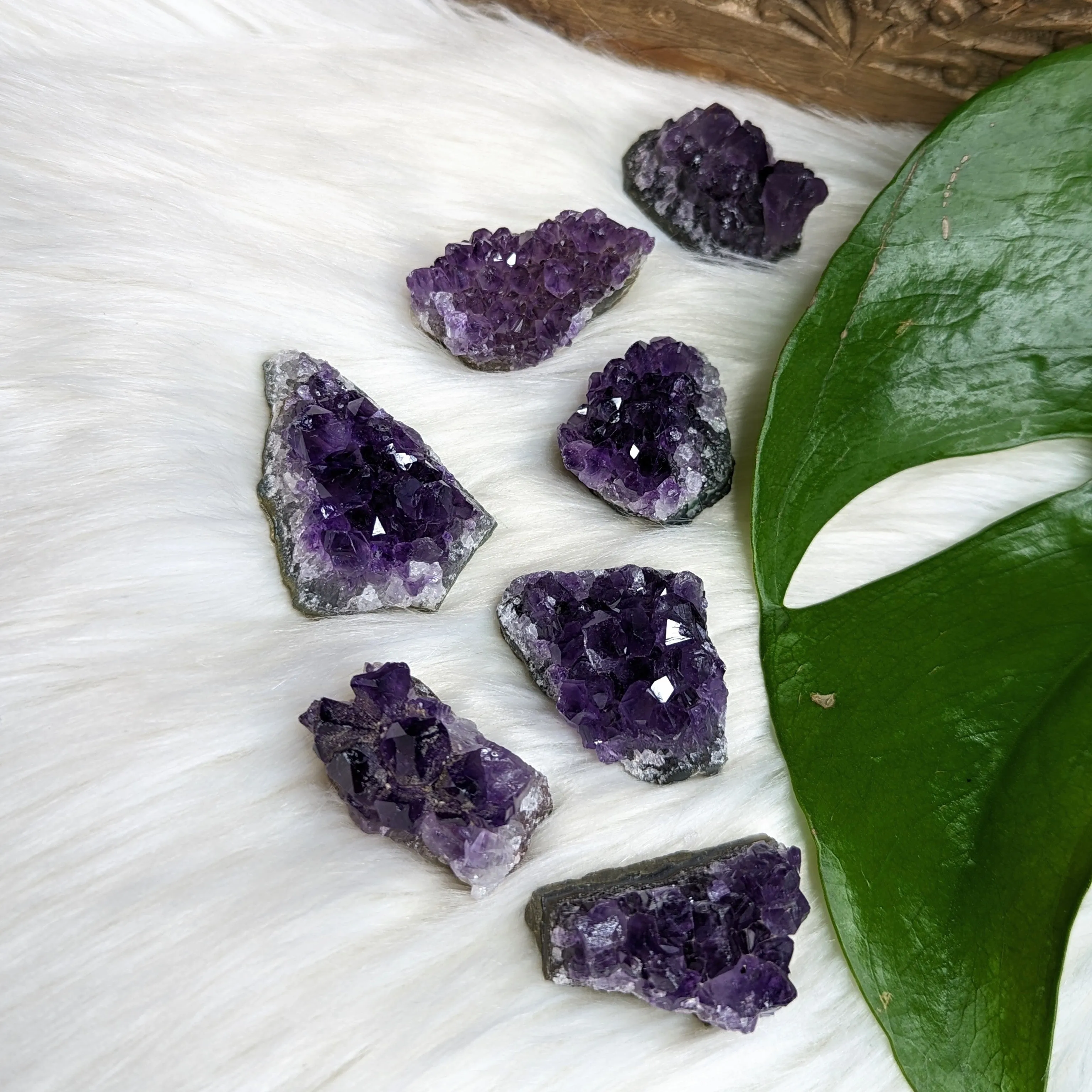 Gemmy Dark Purple Amethyst Druzy Chunks