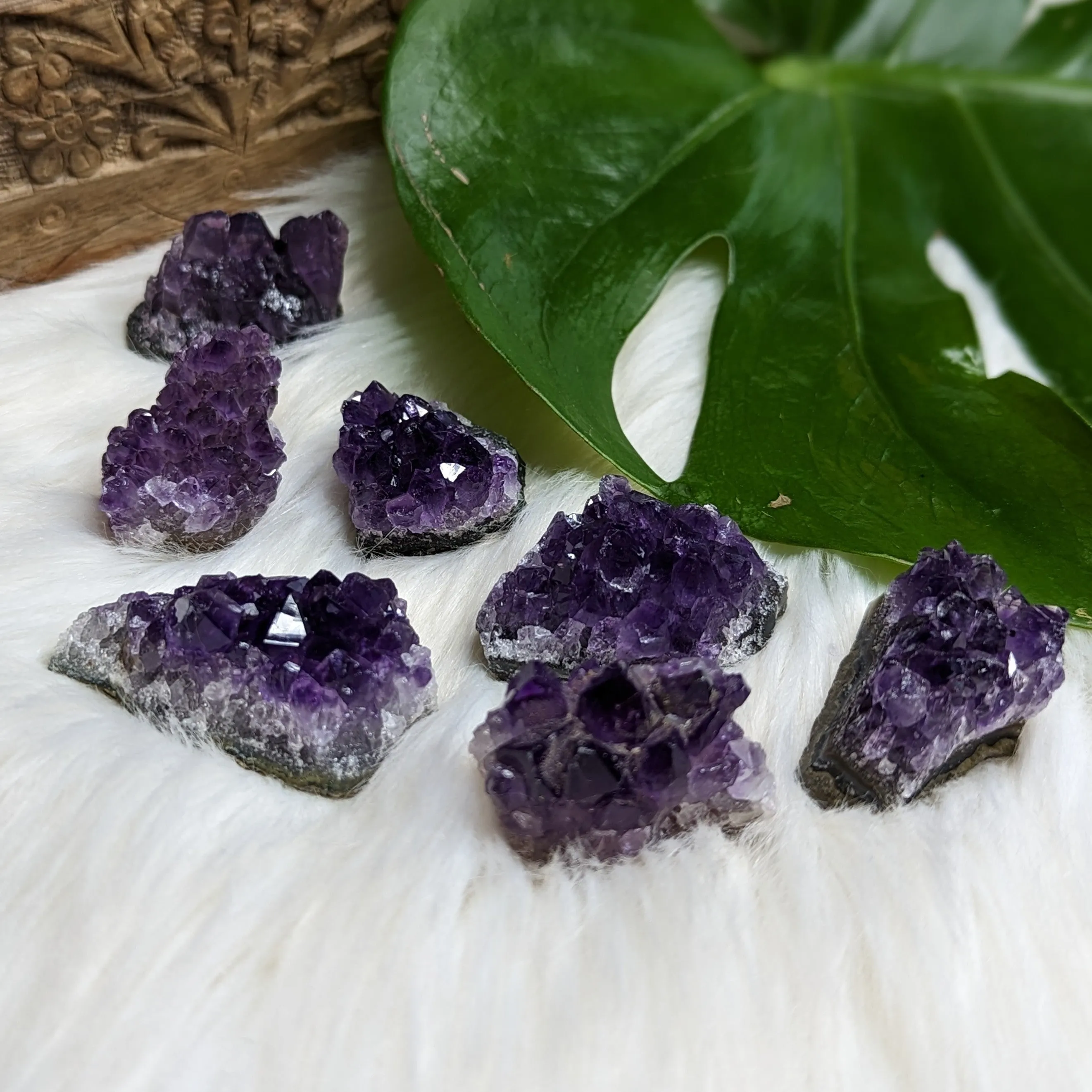 Gemmy Dark Purple Amethyst Druzy Chunks