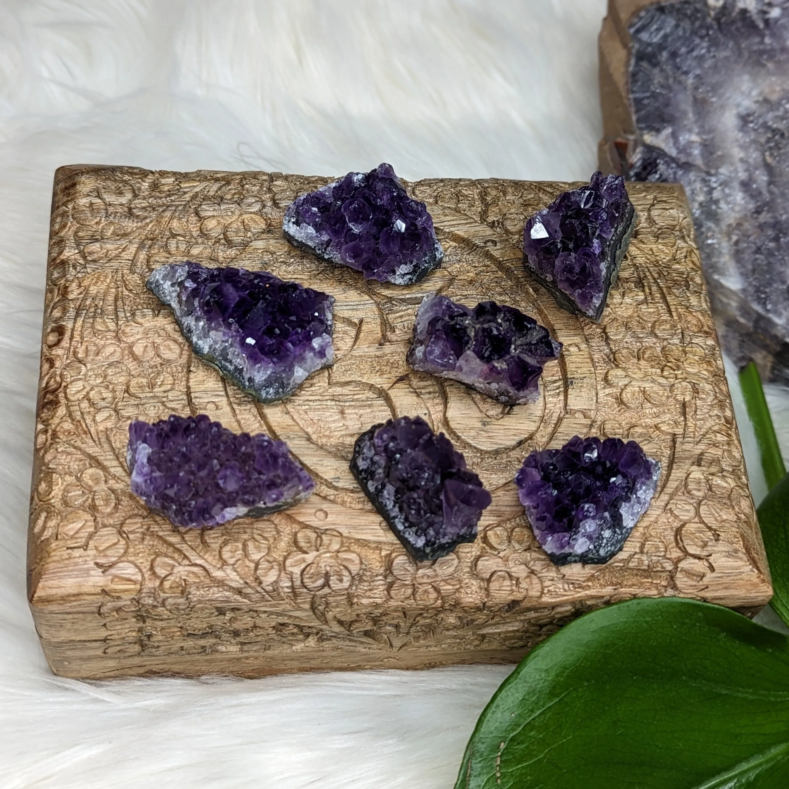 Gemmy Dark Purple Amethyst Druzy Chunks