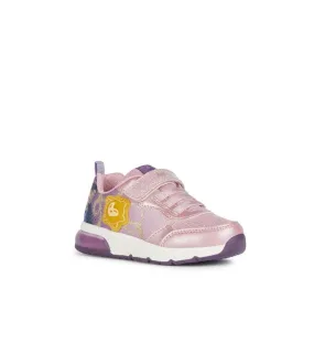 Geox Girls Disney Princess Light Up Trainer Wish Pink SpaceClub - J458VA