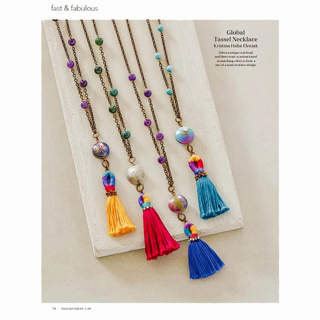 global // colourful coin and tassel boho pendant necklace