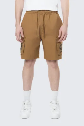 Golf Club Woven Cargo Twill Lounge Shorts - Timber