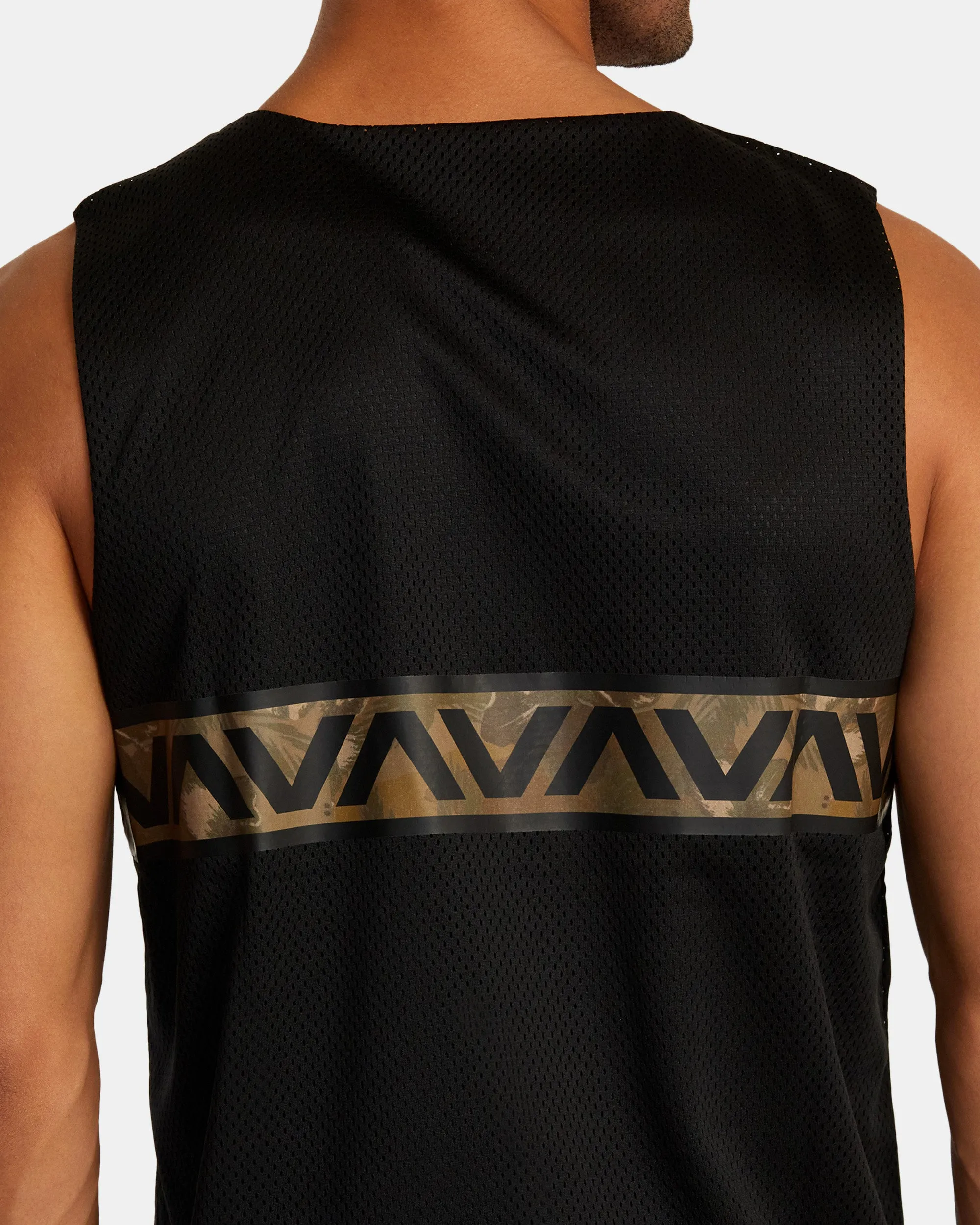 Hawaii Taro Mesh Tank Top - Black Multi