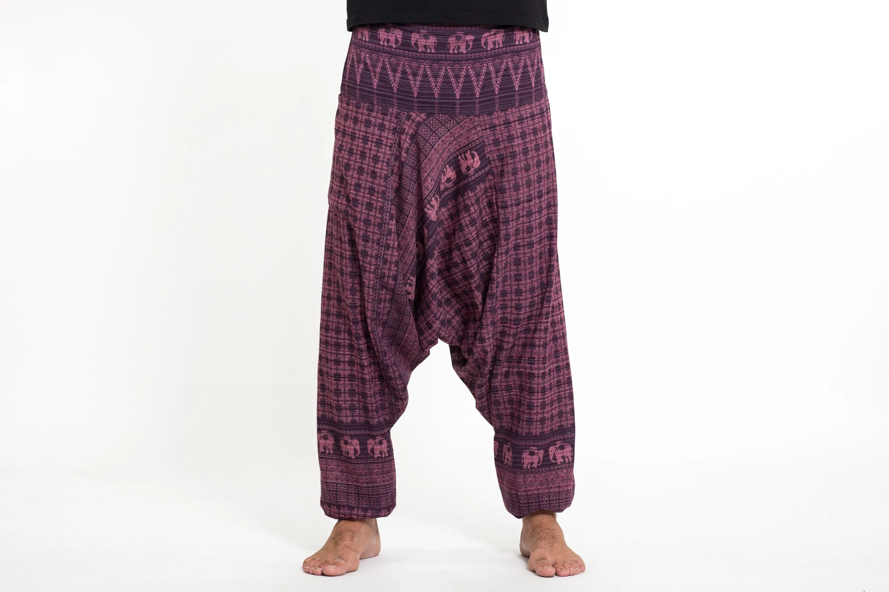 Hill Tribe Elephant Men's Elephant Pants in Purple