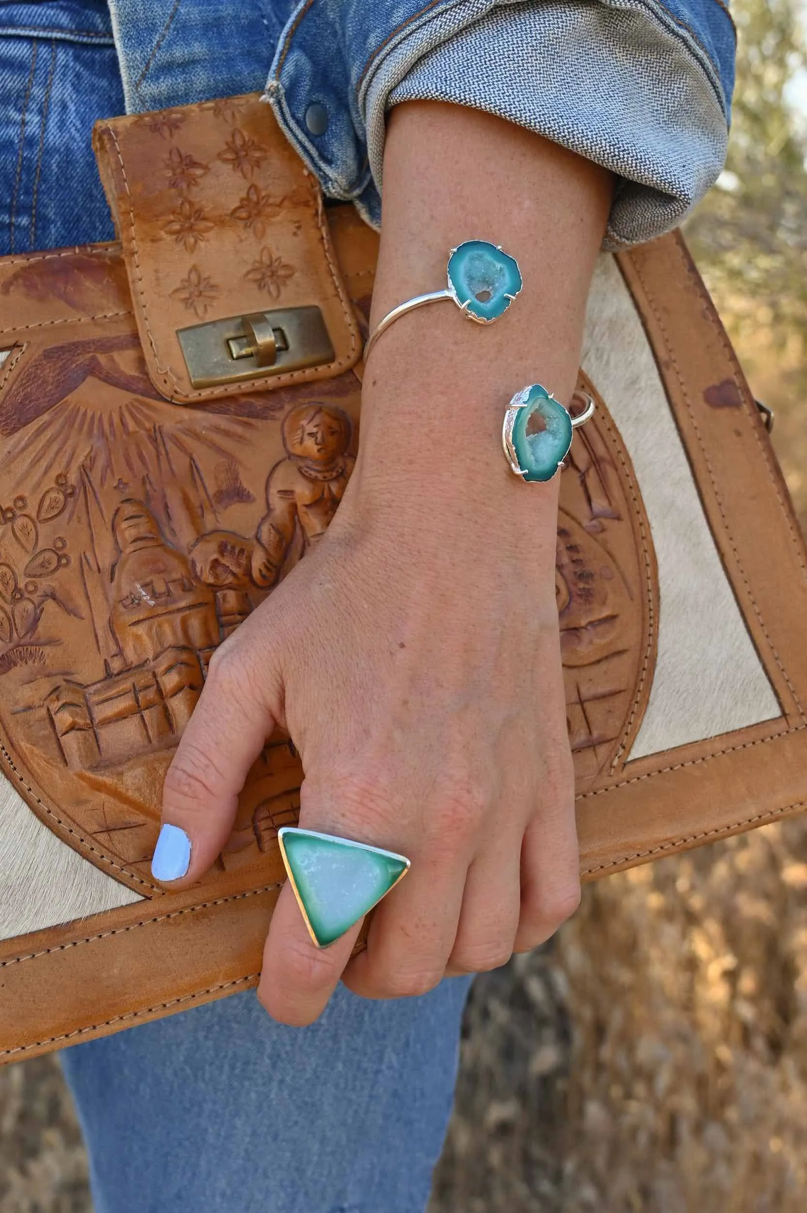 I Am Transforming Green Agate Ring