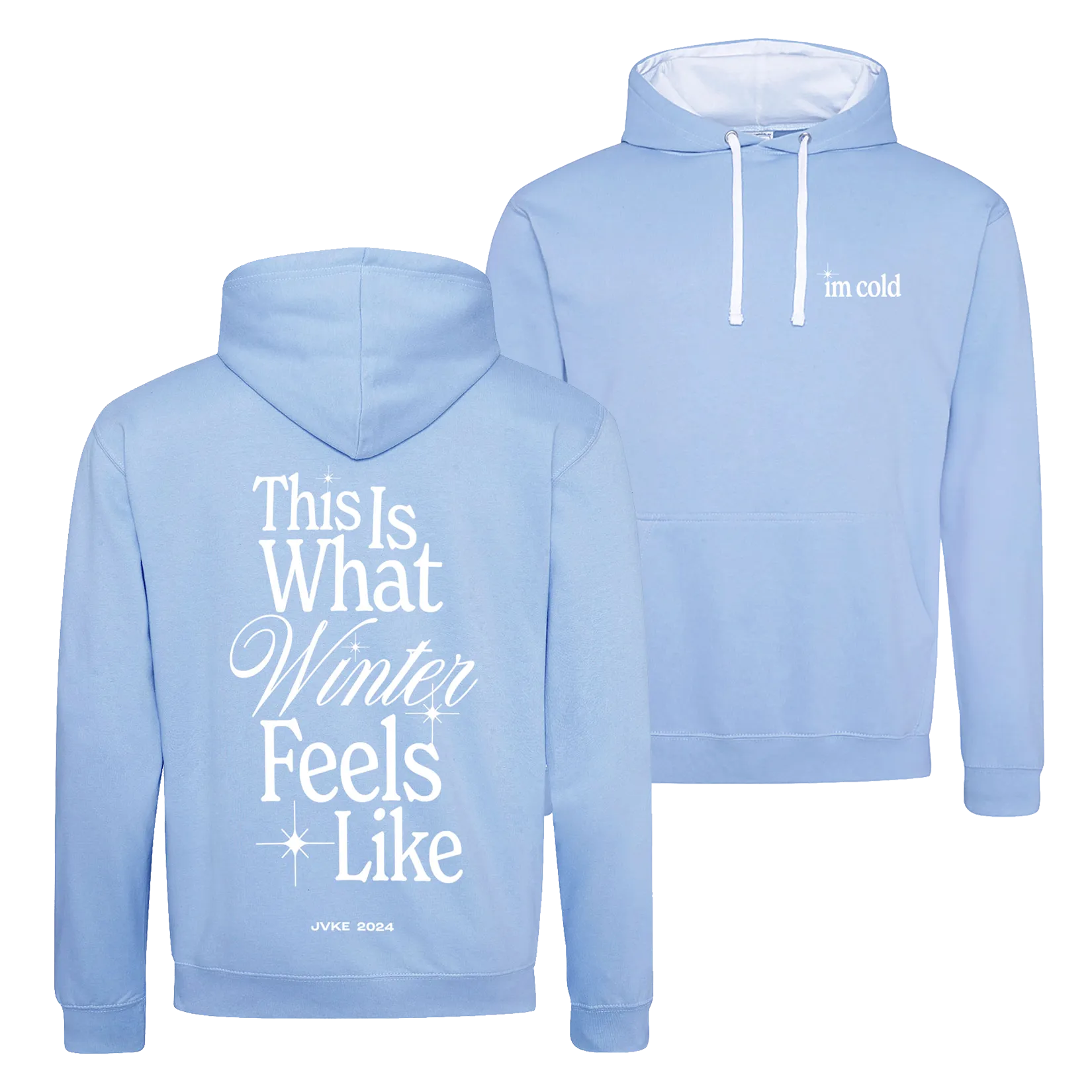 I'm Cold Sky Blue/White Contrast Pullover