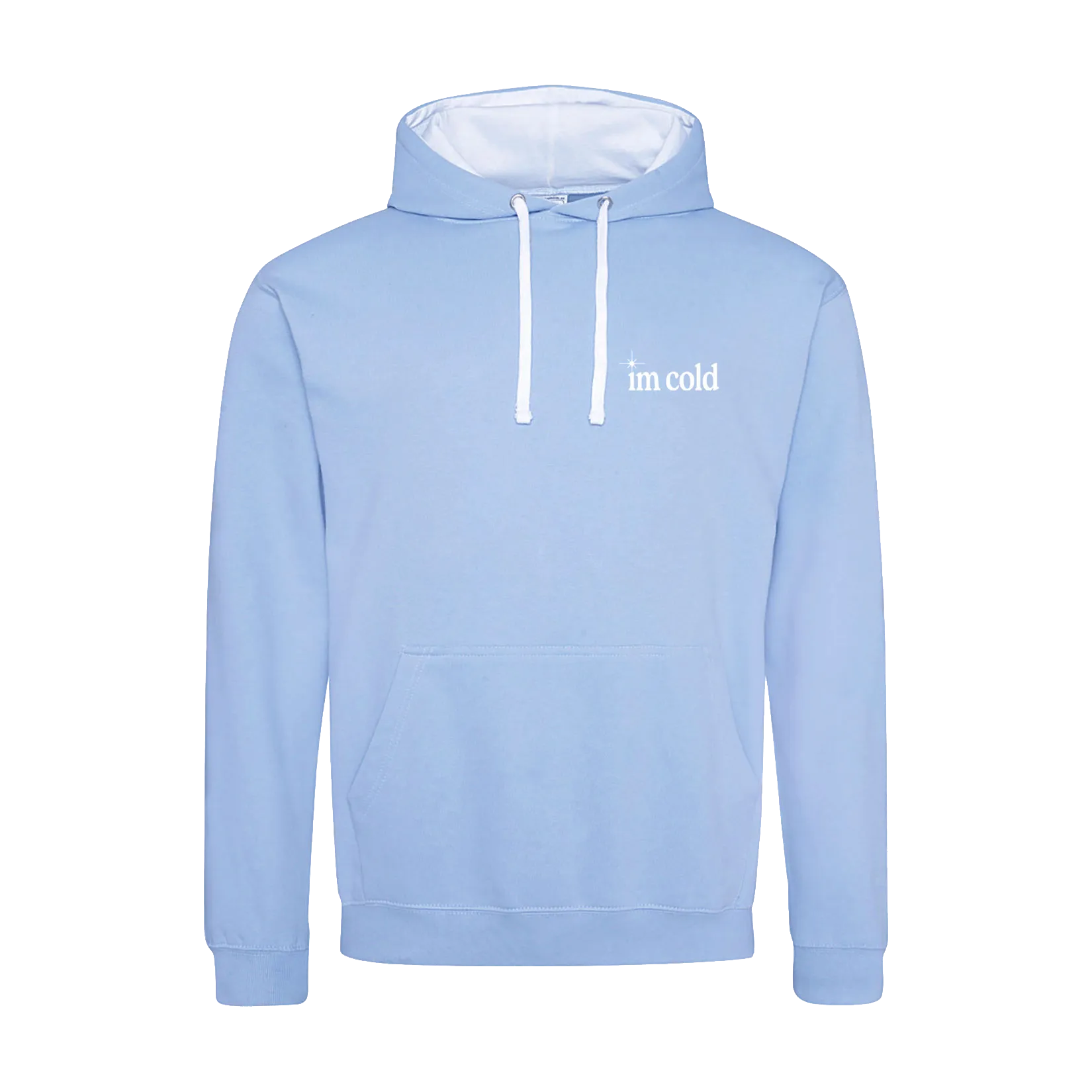 I'm Cold Sky Blue/White Contrast Pullover