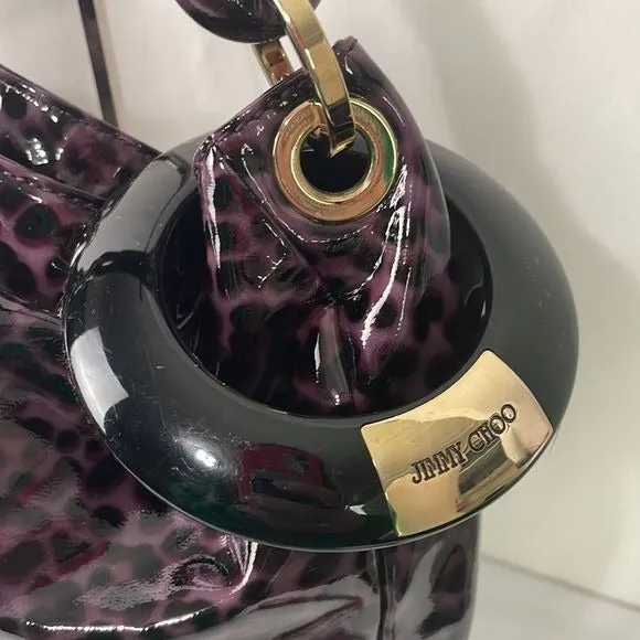 Jimmy ChooPurple Animal Print Patent Bag