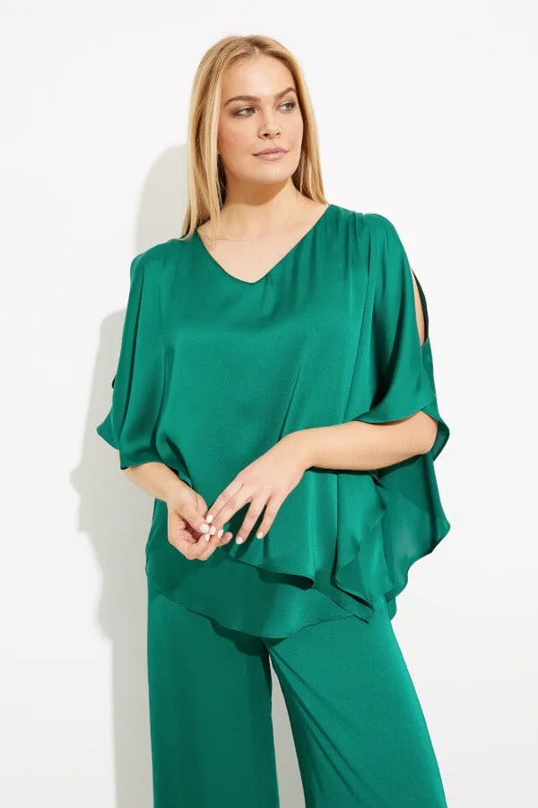 Joseph Ribkoff Tiered Satin Blouse - 233754