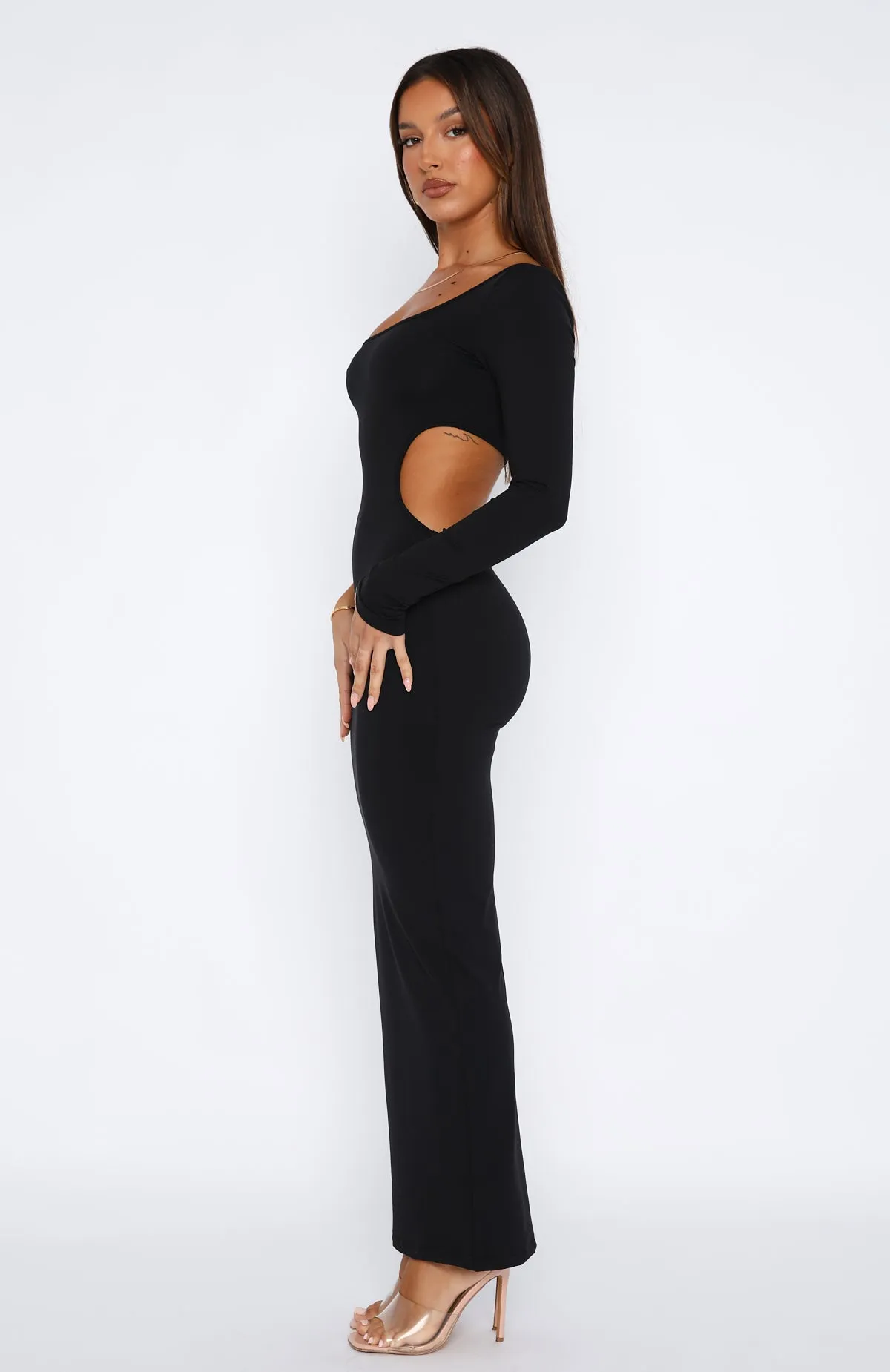 Just Forgive Me Long Sleeve Maxi Dress Black