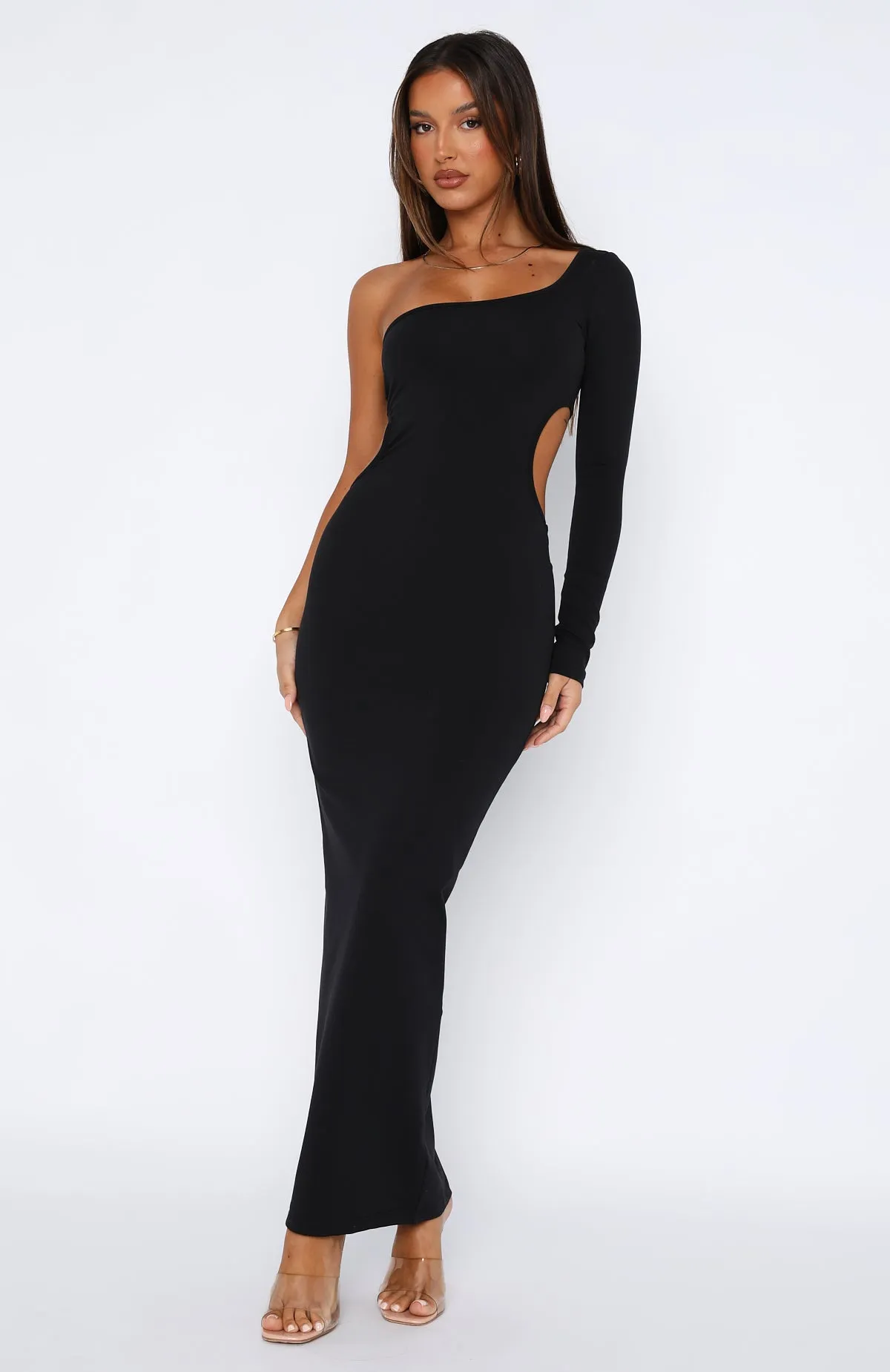 Just Forgive Me Long Sleeve Maxi Dress Black