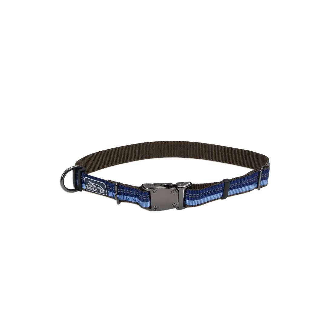 K9 Explorer Reflective Adjustable Dog Collar, Blue Medium