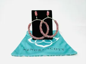 Kendra Scott Silver/Pink Circle Beaded Jewelry Earrings