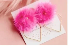 #L747 Pink Puffs Earrings  (PREORDER)