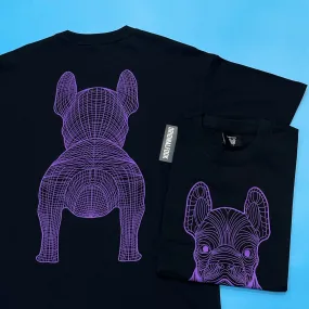 LifeWork Outline Bulldog Tee Black Purple