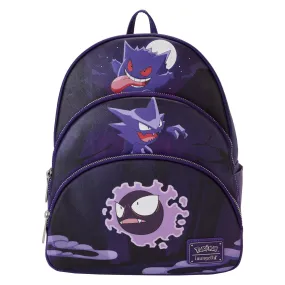 Loungefly Pokemon Gengar Evolution Triple Pocket Mini Backpack - Preorder