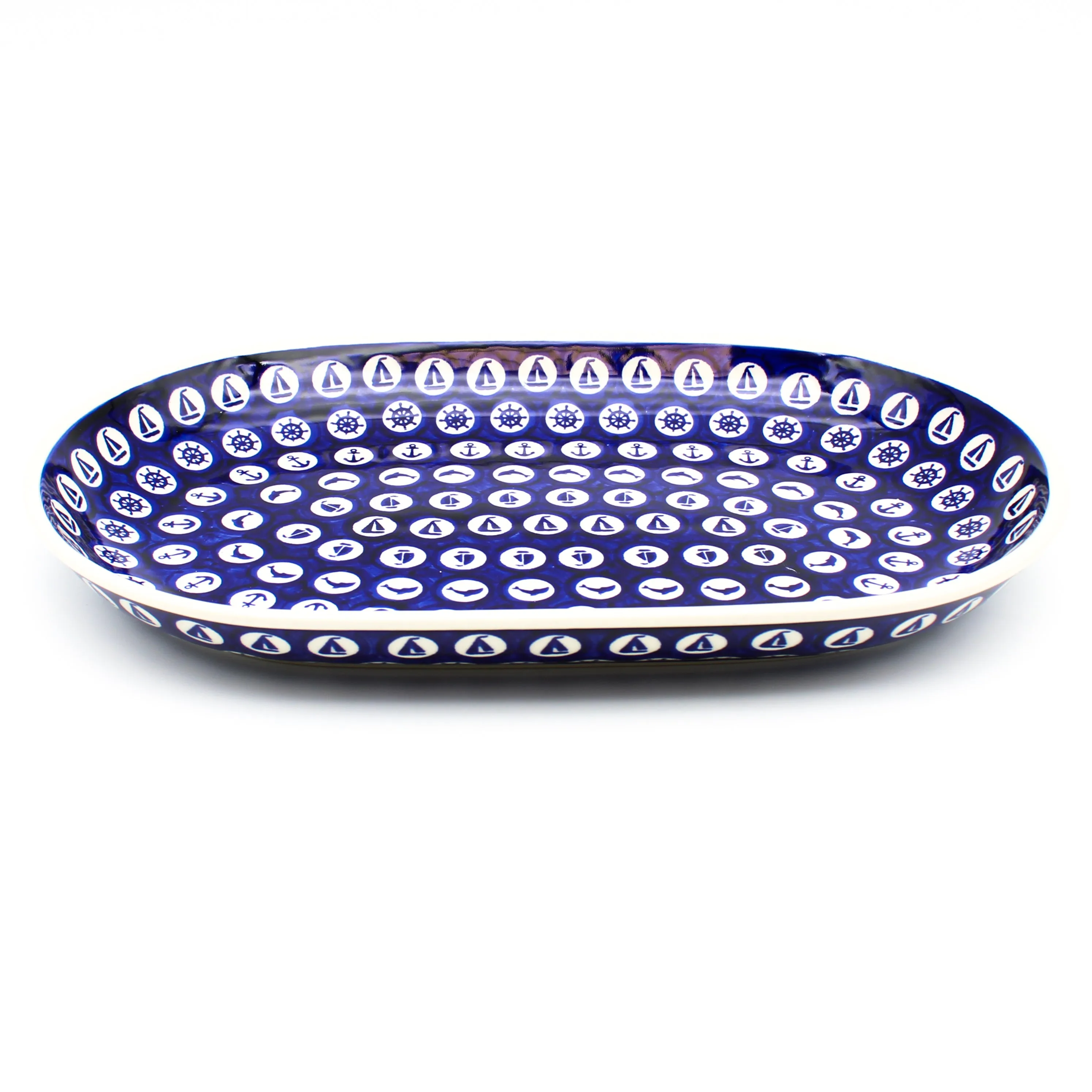 Md Oval Platter in Nautical Blue