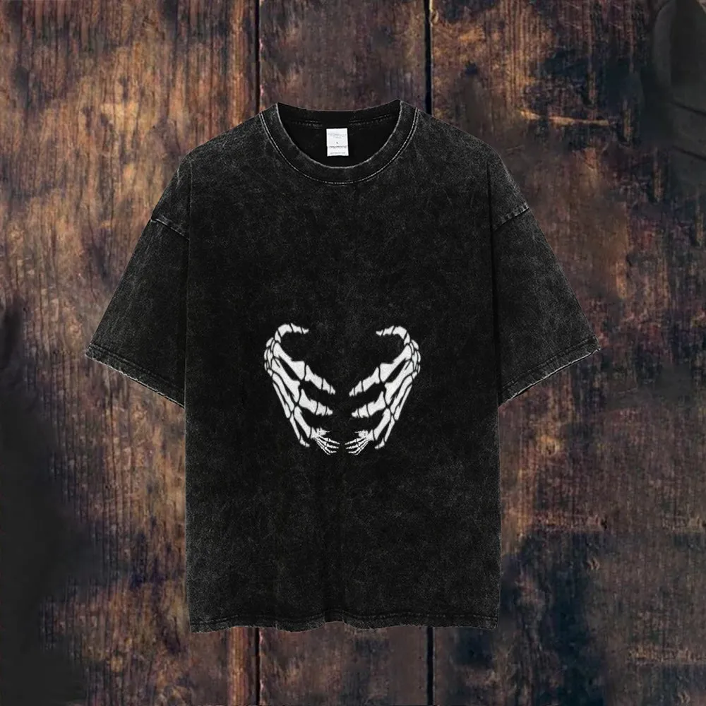 Mens Skull Palm Print Tee