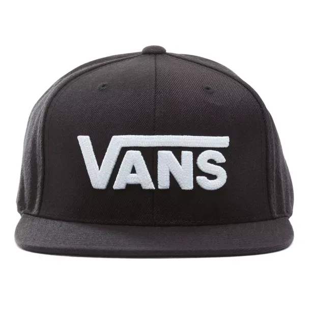 Mens Vans Snapback Hat Cap Drop V II Black White Logo