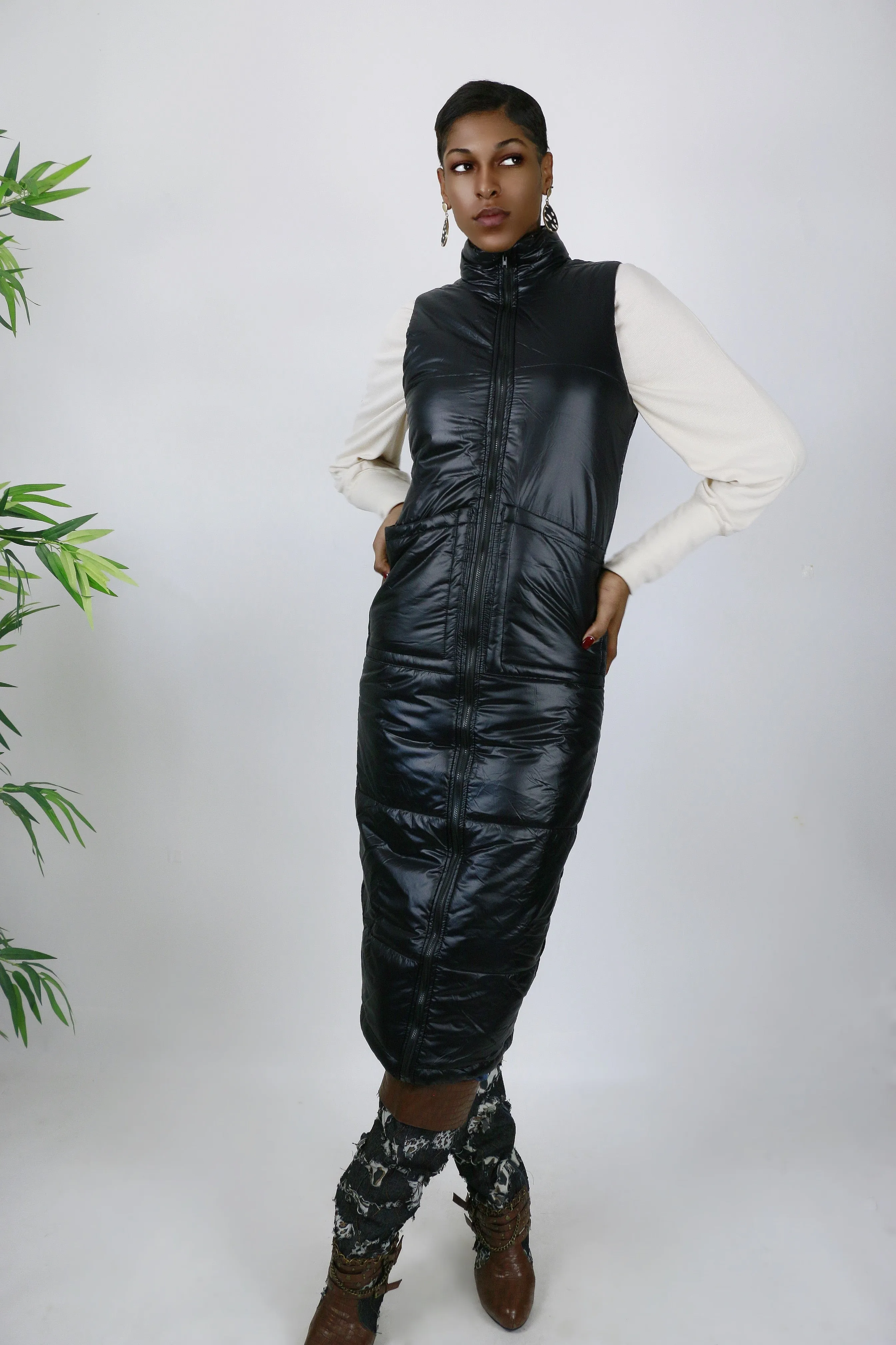 Midnight Maxi Puffer Vest