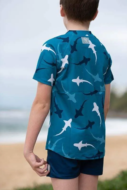 Ocean Shark Pod Short Sleeve Rashie