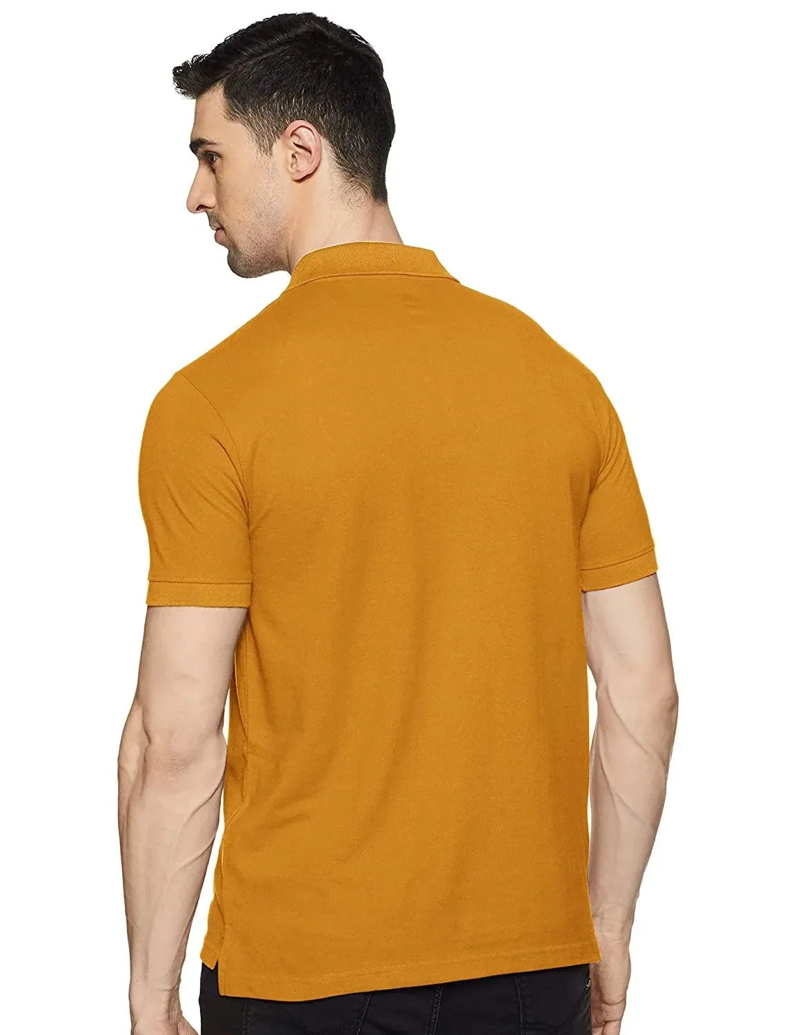 ONN Men's Cotton Polo T-Shirt (Pack of 2) in Solid Bottle Green-Mustard colours