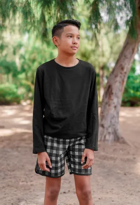 PALAKA KEIKI BLACK BOARDSHORTS