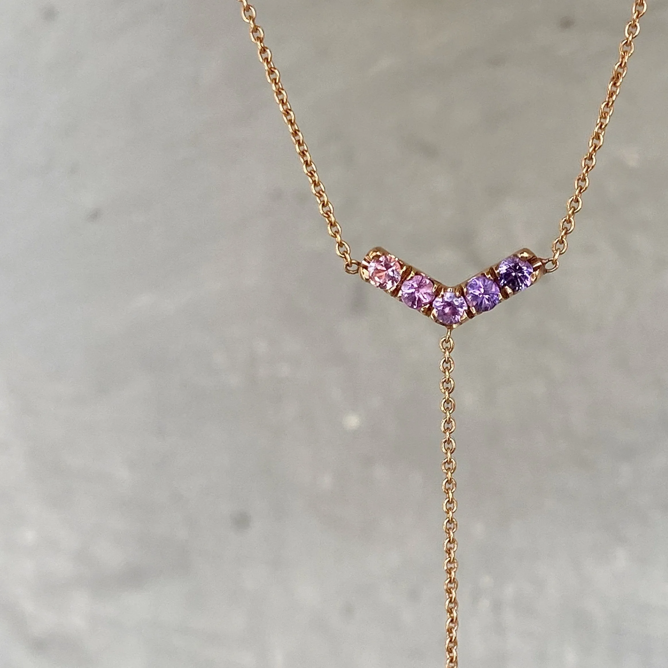 Pegasus Chev Lariat Ombré Sapphire Necklace