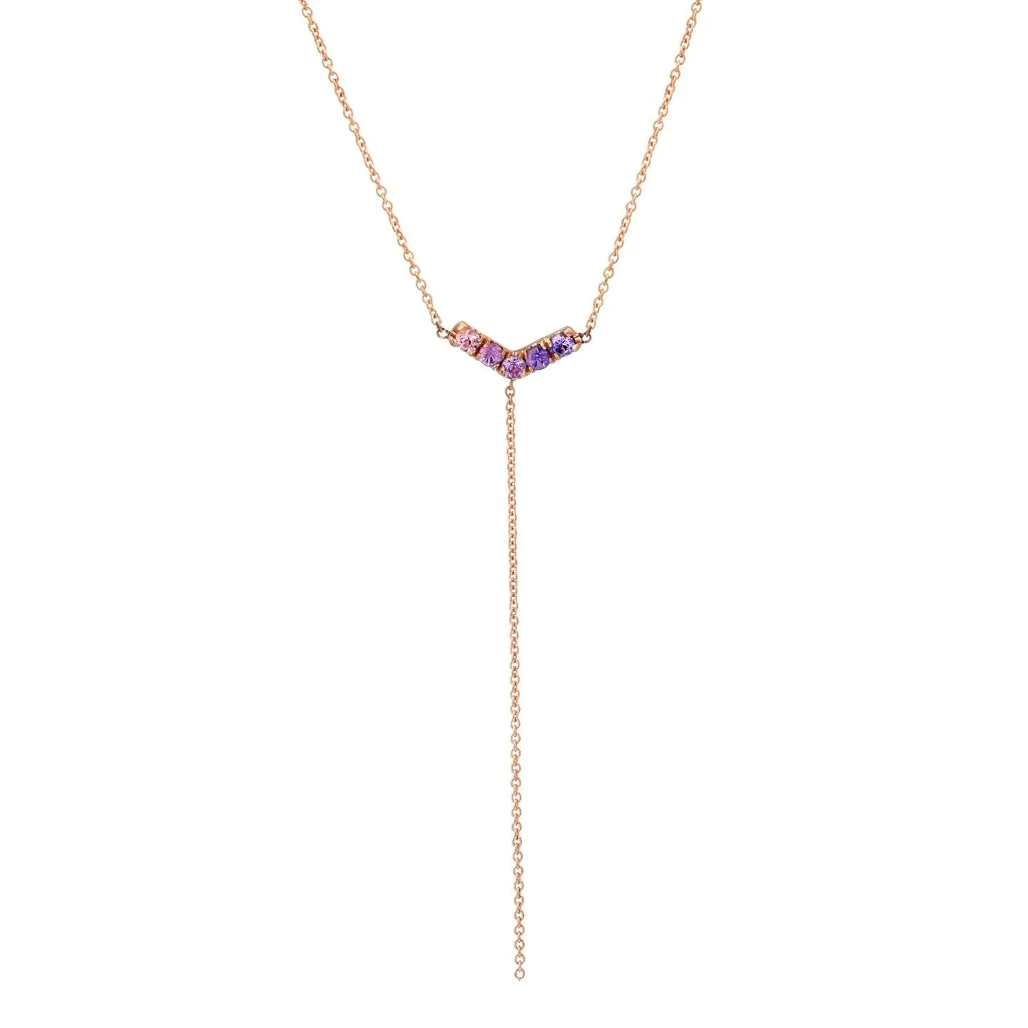 Pegasus Chev Lariat Ombré Sapphire Necklace