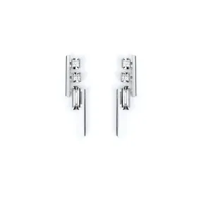 Pilot No.1 Earrings [White gems]