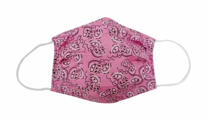 Pink Paisley Fabric Face Mask (Adult/Child)