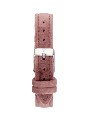 Pink Velvet Strap Silver