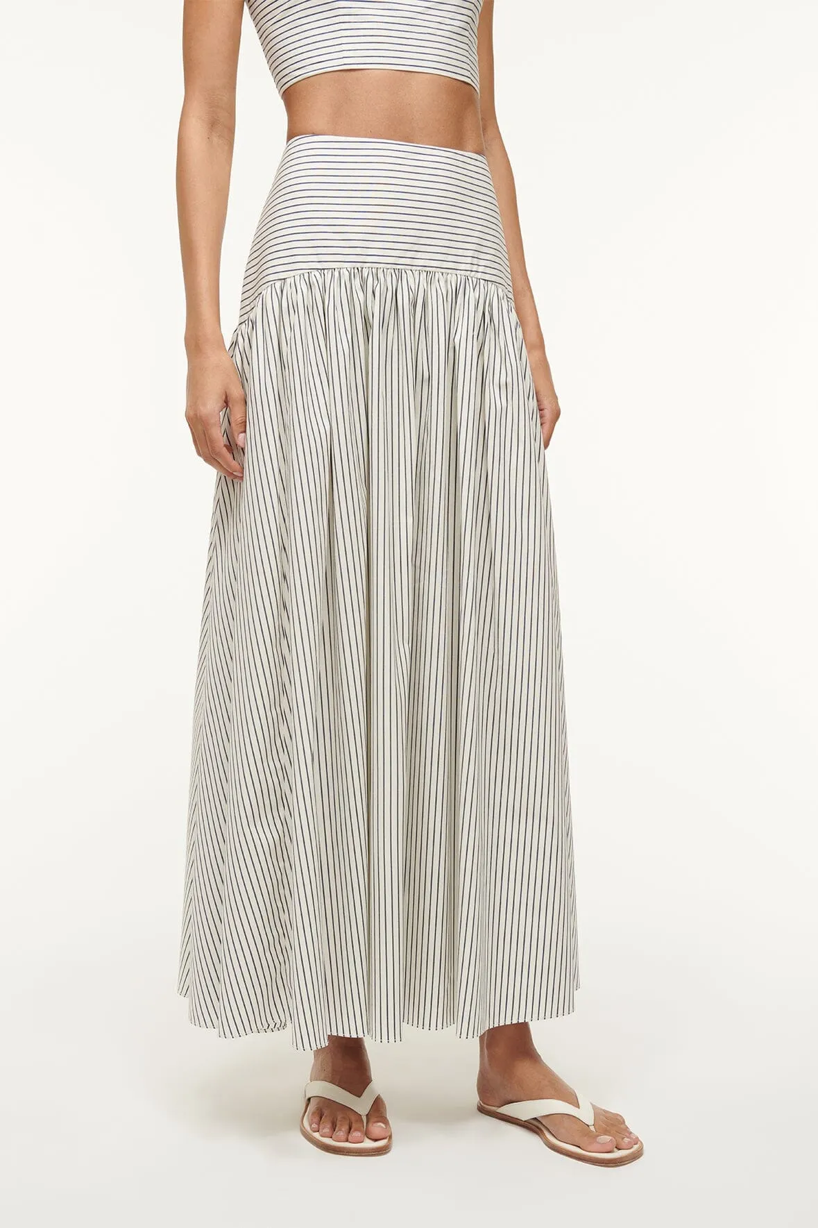 PROCIDA SKIRT | IVORY MICRO STRIPE