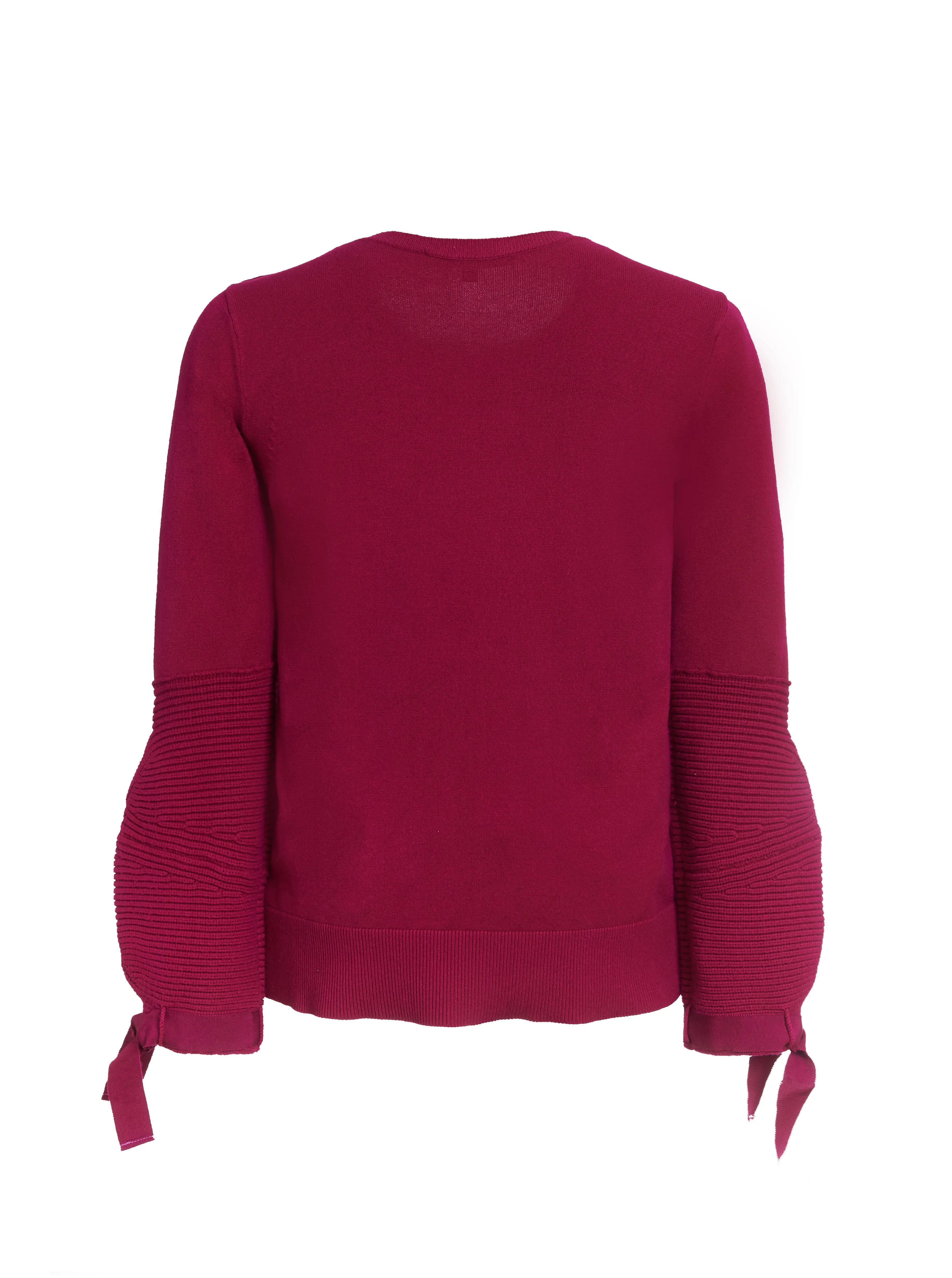 PUFF SLEEVE SWEATER, FUCHSIA