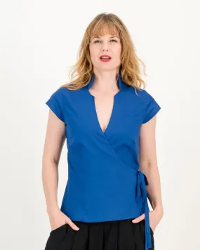 rebecca wrap top - sapphire